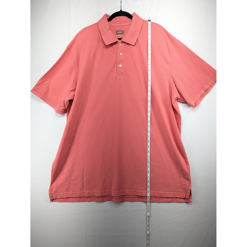 The Foundry Supply Co Mens 3XLT Coral Pink Short Sleeve Cotton Pique Polo Shirt - Picture 4 of 5